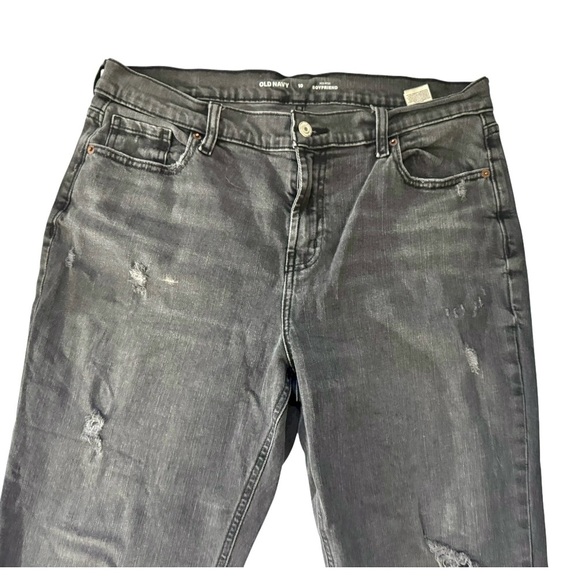 Old Navy Mid-Rise Boyfriend Straight Ripped Black, Gray Jeans, Size 10 - Picture 7 of 16